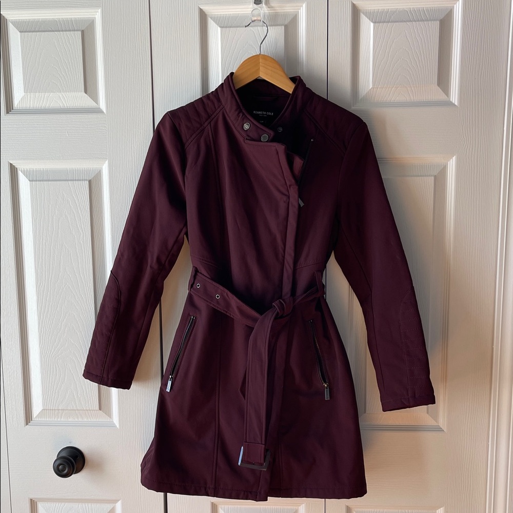 Kenneth Cole Women's Dark Eggplant Trench Coat